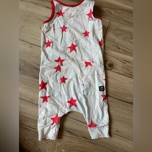 Red Star Patterned Kids Bodysuit